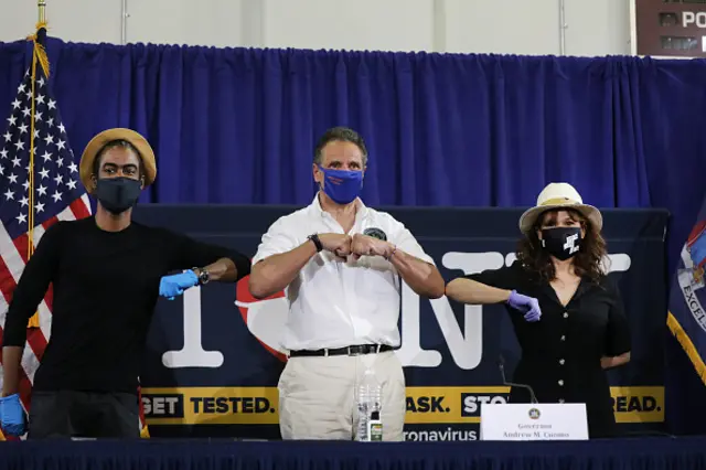 Andrew Cuomo with Chris Rock and Rosie Perez