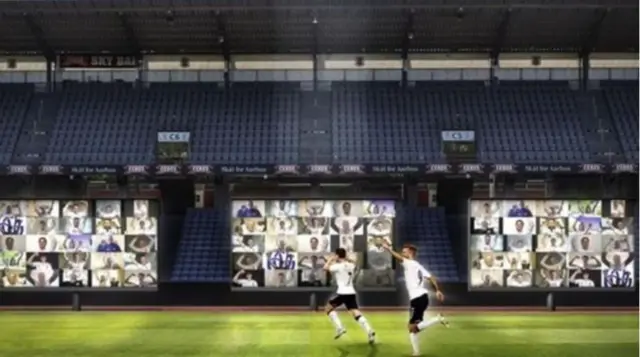 A artist's depiction of how the screens will look inside Aarhus' stadium