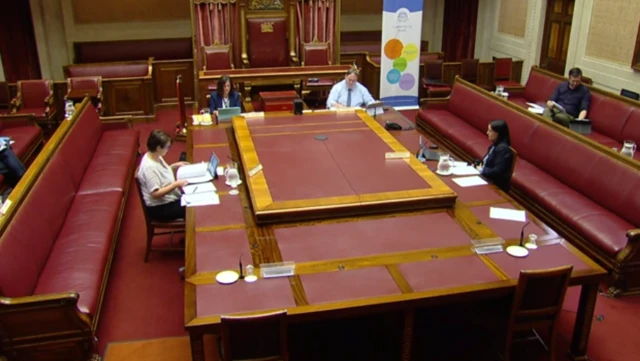 Wide shot of the senate chamber