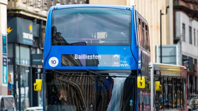 Buses in central Glasgow