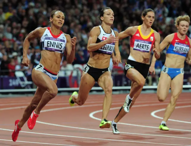 Jessica Ennis-Hill runs at London 2012