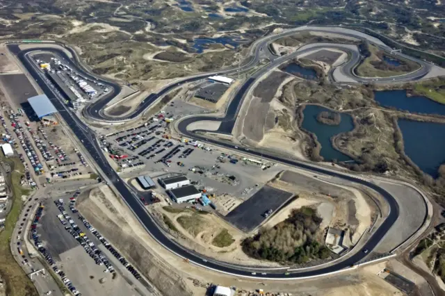 Aerial view of the Circuit Zandvoort in Zandvoort, Netherlands