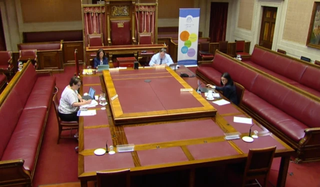 Wide shot of the committee