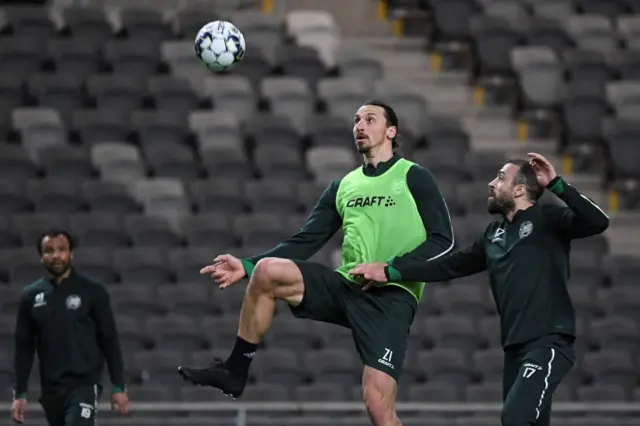 Zlatan Ibrahimovic trains with Hammarby during the coronavirus lockdown