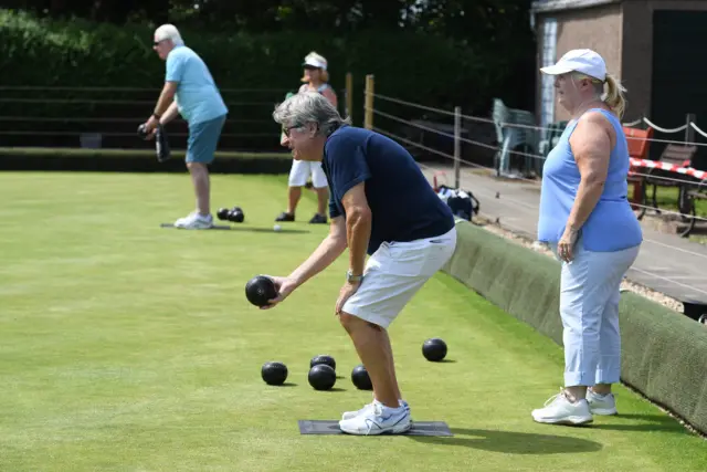 Players at Westerton Bowling Club in Bearsden