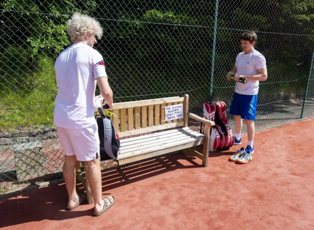 Two players prepare to take to the court at Western Health & Racquets Club in Glasgow