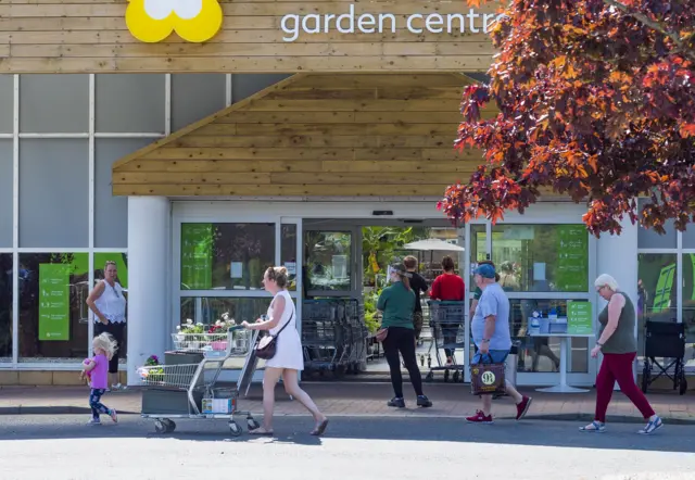 Shoppers at a garden centre