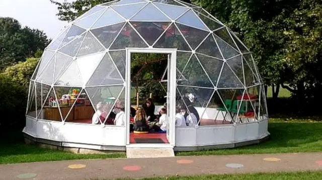 A geodome classroom