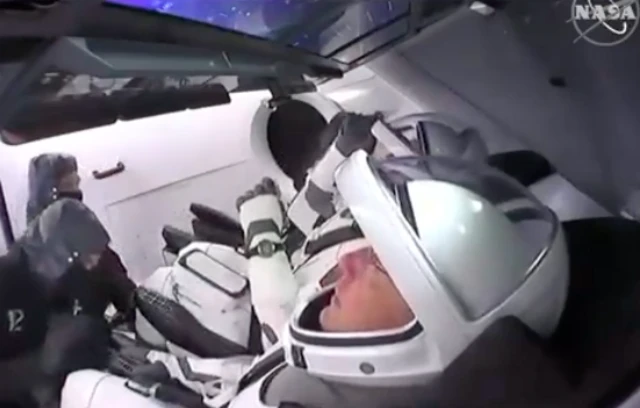 Inside the Crew Dragon capsule