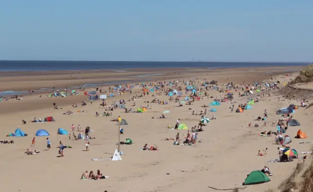 People at Formby beach