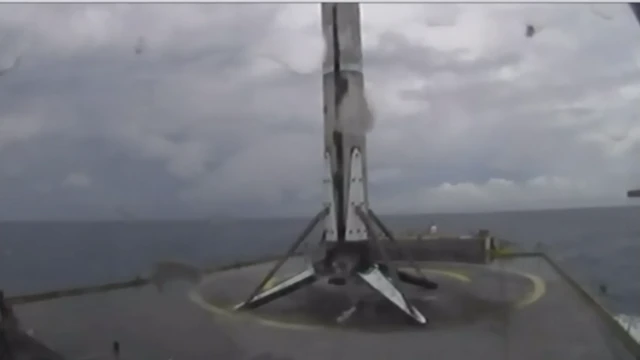 Falcon 9 rocket stage lands on ship