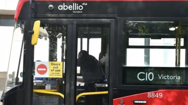 Front doors of a London bus