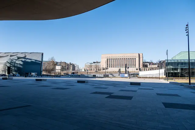 A view of the Finnish parliament in Helsinki