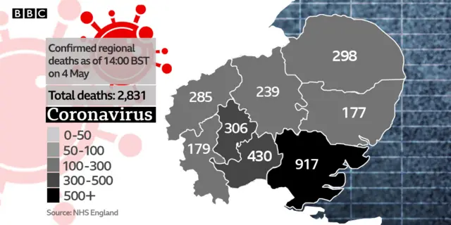 Coronavirus map with deaths statistics