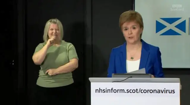 Nicola Sturgeon leads the Scottish government coronavirus briefing