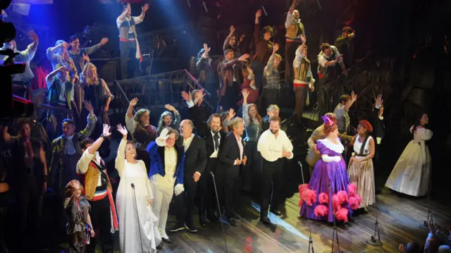 A performance of"Les Miserables: The Staged Concert" at The Gielgud Theatre