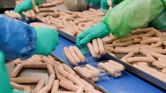 Sausage production takes place at a UK factory