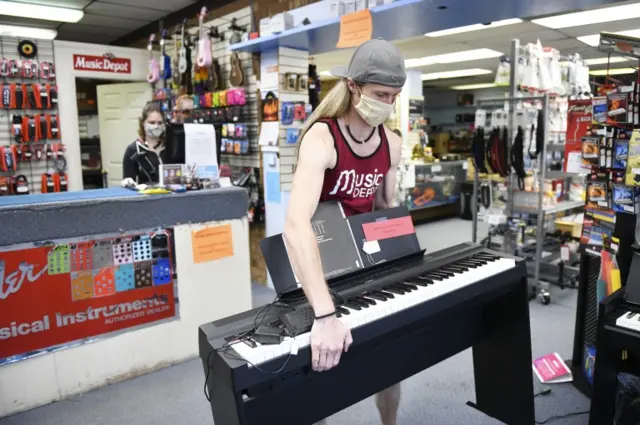 A music shop prepares to open in Colorado