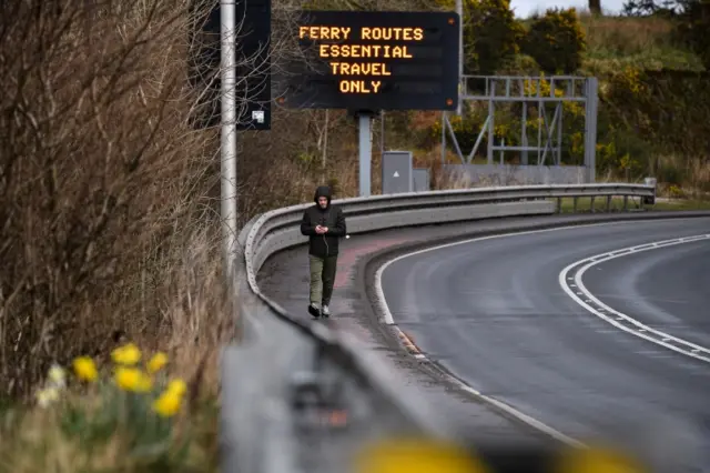 Road at ferry terminal