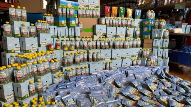 Baby food donated to the project