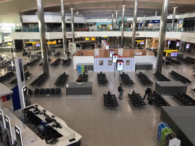 An empty airport terminal