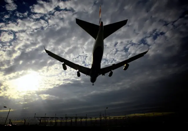 Plane landing in UK