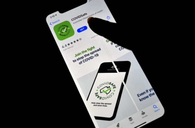 Covid safe app on a mobile phone