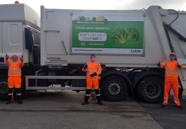 Binmen with masks on