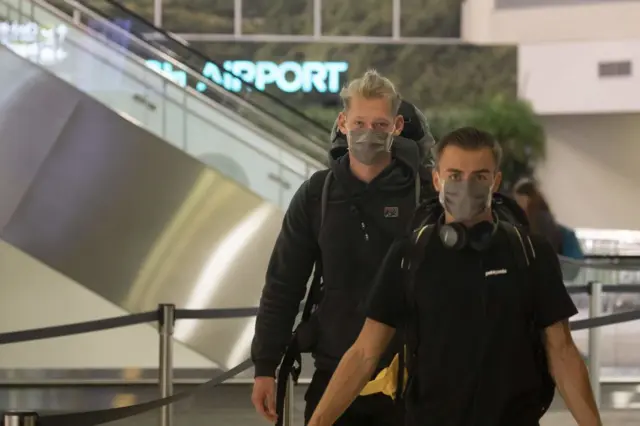 Tourists leaving Christchurch on a special flight on 8 April