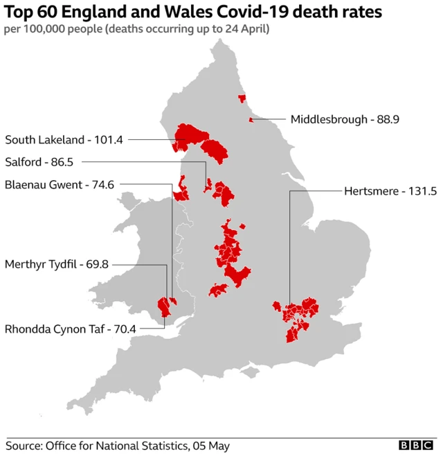 Map of death rates