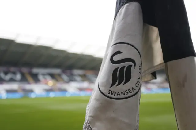 A flag at Swansea City's Liberty Stadium
