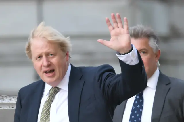 Boris Johnson waving