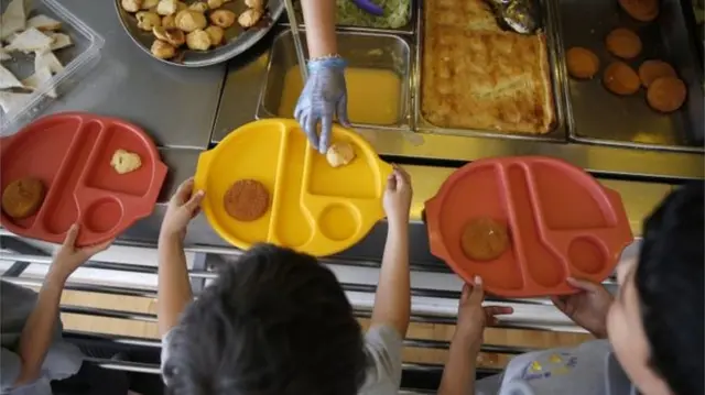 Children at school canteen