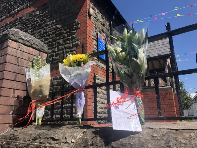 Flowers outside the Co-op