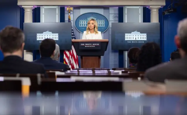 Kayleigh McEnany speaks to press