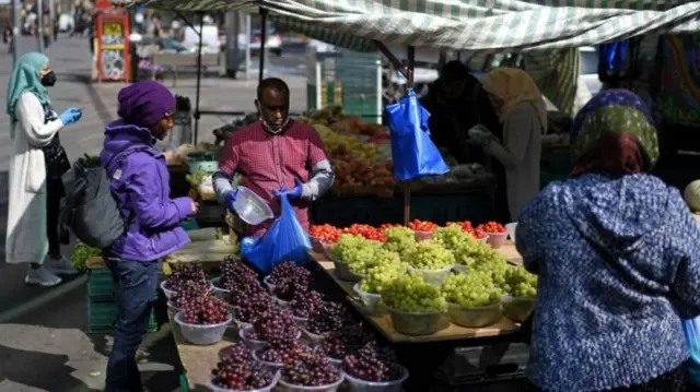 Black people at the market