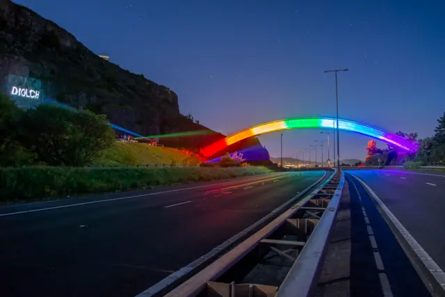 The "Rainbow Bridge" on the A55