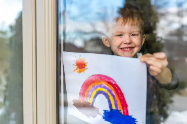 boy and rainbow