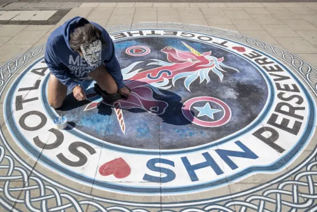 NHS tribute artwork in Leith