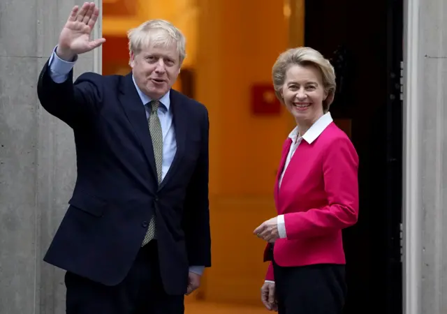 UK Prime Minister Boris Johnson and European Commission president Ursula von der Leyen met at Downing Street in January