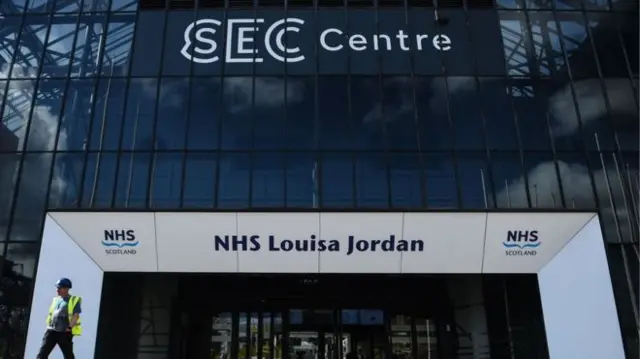 The temporary NHS Louisa Jordan Hospital in Glasgow