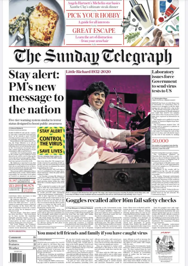 Sunday Telegraph front page