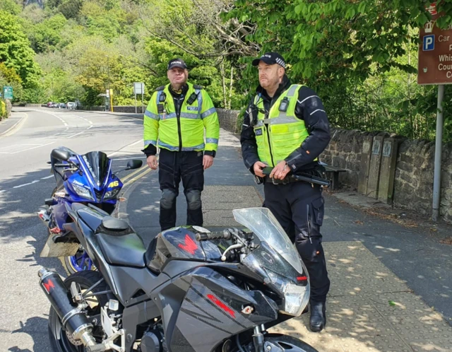 Derbyshire Police with bikes