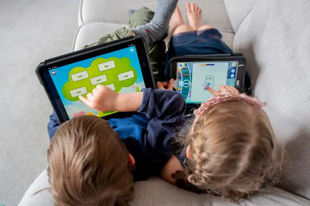 Children take part in home schooling