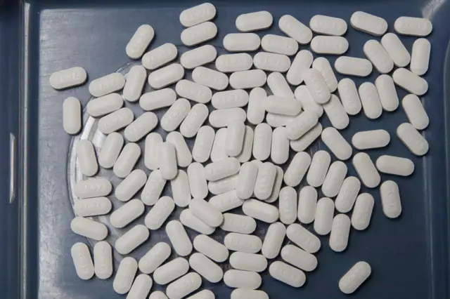 Pills of Hydroxychloroquine sit on a tray at Rock Canyon Pharmacy in Provo, Utah