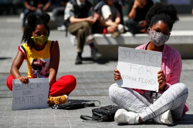 Protest against the death in Minneapolis police custody of African-American man George Floyd, in central Brussels, Belgium June 1, 2020