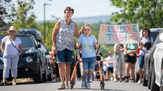 Tobias Weller and his mum Ruth Garbutt