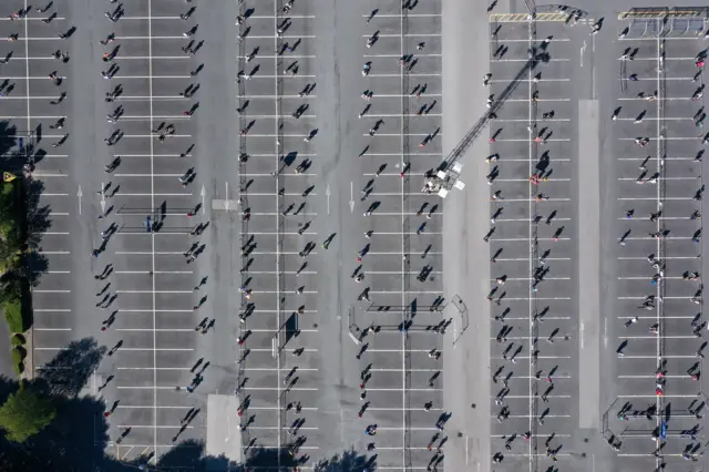 Customers queuing at Ikea in Warrington