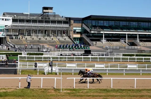 The finish of the first race