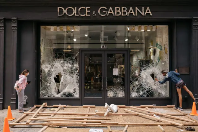 Dolce & Gabanna in downtown Manhattan was also ransacked